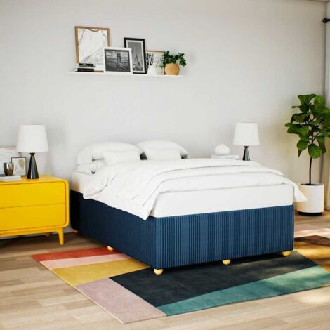 vidaXL Giroletto senza Materasso Blu 140x190 cm in Tessuto (1/5)
