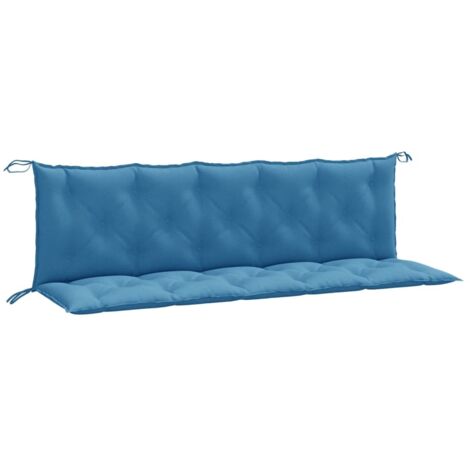 vidaXL Cuscini Panca Giardino 2pz Blu Mélange 180x50x7 cm Tessuto