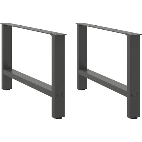vidaXL Gambe per Tavolino da Caffè Antracite 2 pz 70x(42-43) cm Acciaio
