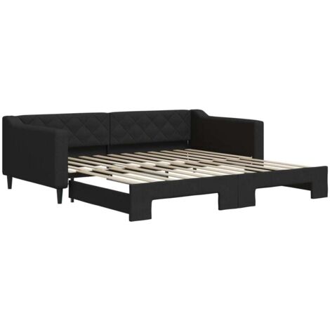 vidaXL Divano Letto con Letto Estraibile Nero 100x200 cm in Tessuto (1/5)