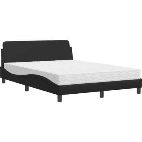 vidaXL Letto con Materasso Dover Nero 120x200 cm in Similpelle (1/5)