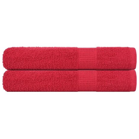 vidaXL Asciugamani 2 pz Rossi 100x200 cm 360 g/m² 100% Cotone