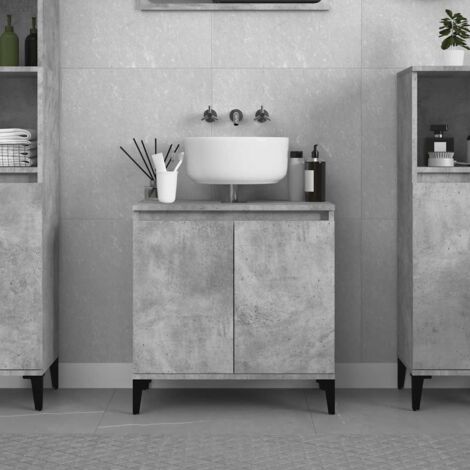 vidaXL Mobile Lavabo Grigio Cemento 58x33x60 cm in Legno Multistrato