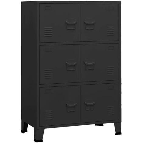 vidaXL Armadio Classificatore Industriale Nero 75x40x115 cm in Metallo