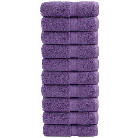 vidaXL Asciugamani per Ospiti SOLUND 10 pz Viola 30x50cm 600 g/m²