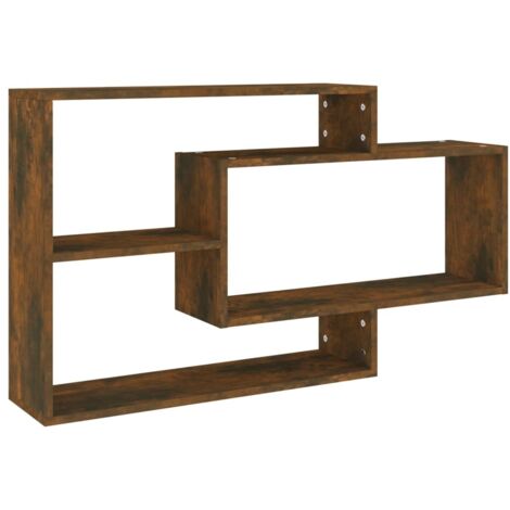 vidaXL Mensola a Muro Rovere Fumo 104x20x58,5 cm Legno Multistrato