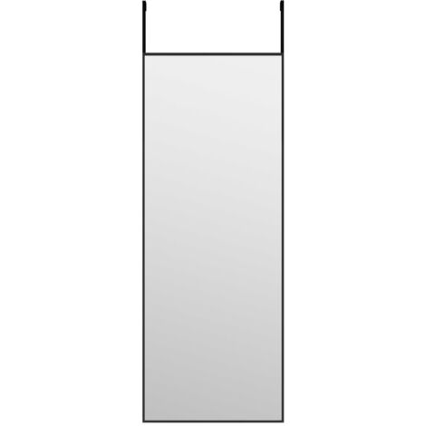 vidaXL Specchio da Porta Nero 30x80 cm in Vetro e Alluminio
