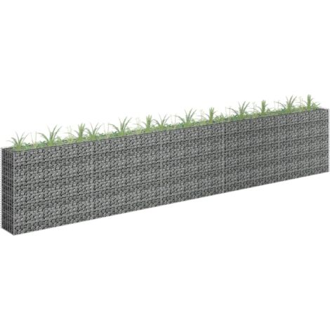 vidaXL Gabbione Letto Rialzato in Acciaio Zincato 450x30x90 cm