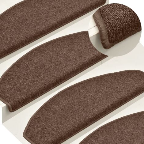 vidaXL Tappetini per scale 15 pz 65x24x4 cm Marrone Semicircolari Grandi