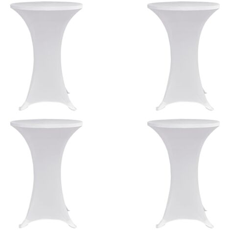 vidaXL Coperture Verticali per Tavolo 4 pz Ø80 cm Bianco Elastico