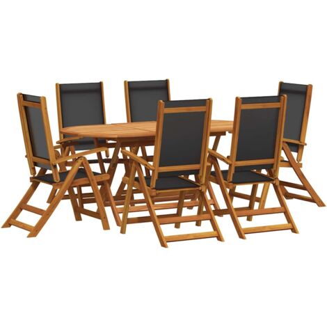 vidaXL Set da Pranzo da Giardino 7 pz in Legno Massello di Acacia