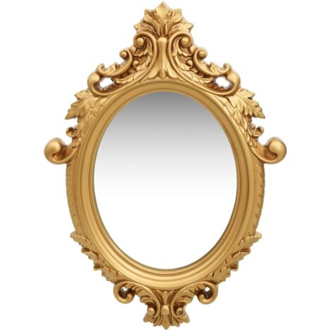 vidaXL Specchio da Parete Stile Castello 56x76 cm Oro