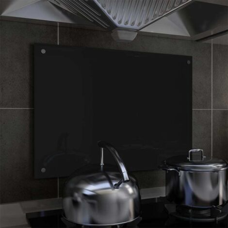 vidaXL Paraschizzi per Cucina Nero 70x50 cm in Vetro Temperato