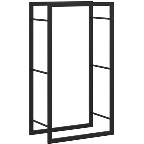 vidaXL Portalegna Nero Opaco 50x28x94 cm Acciaio