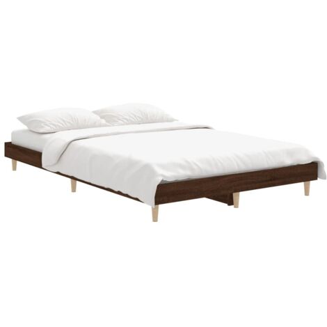 vidaXL Giroletto senza Materasso Rovere Marrone 120x190 cm Truciolato (1/5)