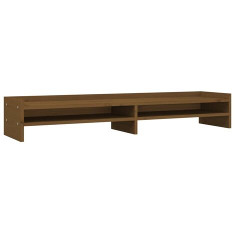 vidaXL Supporto per Monitor ambra 100x24x16 cm Legno Massello di Pino