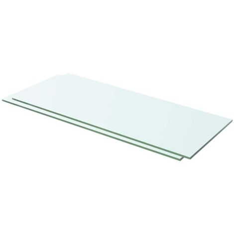 vidaXL Mensole in Vetro Trasparente 2 pz 60x20 cm (1/4)