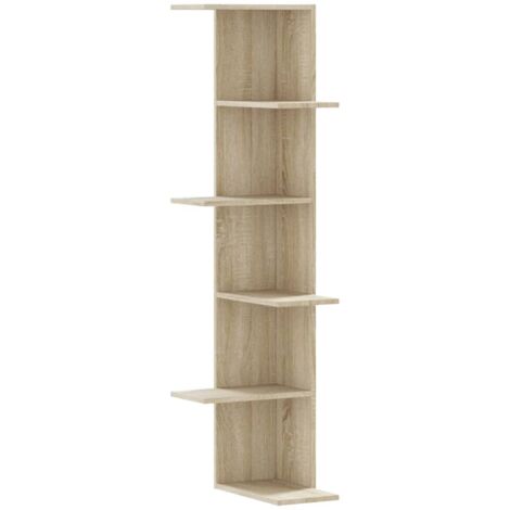 vidaXL Scaffale Angolare Muro Rovere Sonoma 36,5x36,5x140 cm Legno