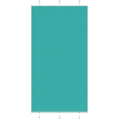 vidaXL Tenda Plissettata Verde petrolio 105x200 cm Larghezza Tessuto