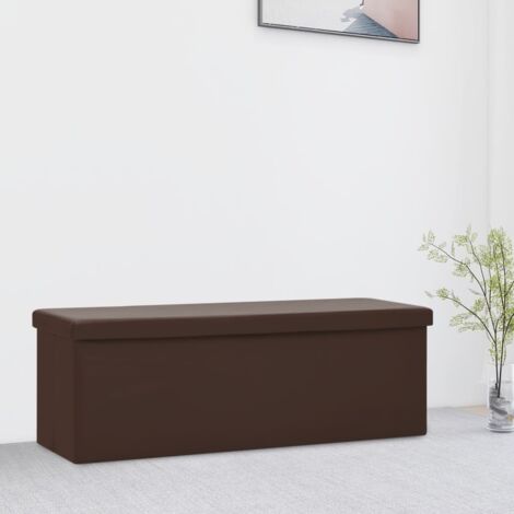 vidaXL Panca Portaoggetti Pieghevole Marrone in PVC