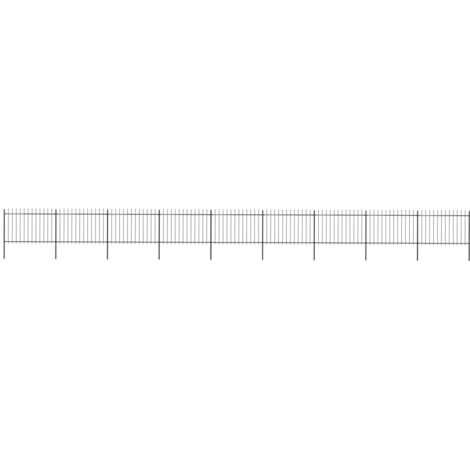 Recinzione da Giardino con Punta a Lancia in Acciaio 1603,5x120 cm Nero vidaXL