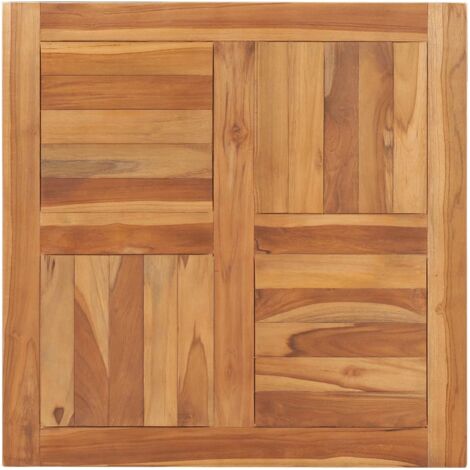 vidaXL Piano del Tavolo in Legno Massello di Teak 70x70x2,5 cm