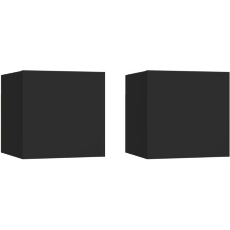 vidaXL Comodini Neri 2 pz 30,5x30x30 cm in Truciolato