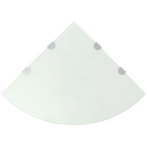 vidaXL Scaffale Angolare con Supporti Cromati Vetro Bianco 45x45 cm