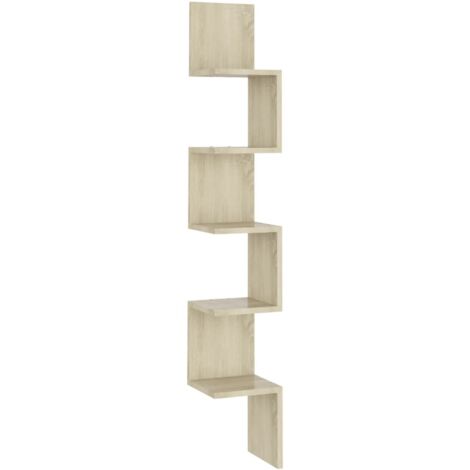 vidaXL Scaffale Angolare Muro Sonoma 20x20x127,5cm Truciolato