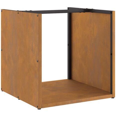 vidaXL Rastrelliera per Legna da Ardere 40x40x40 cm in Acciaio Corten