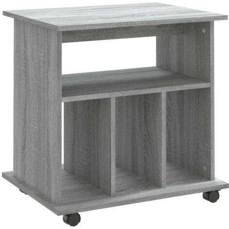 vidaXL Armadietto con Ruote Grigio Sonoma 60x45x60cm Legno Multistrato