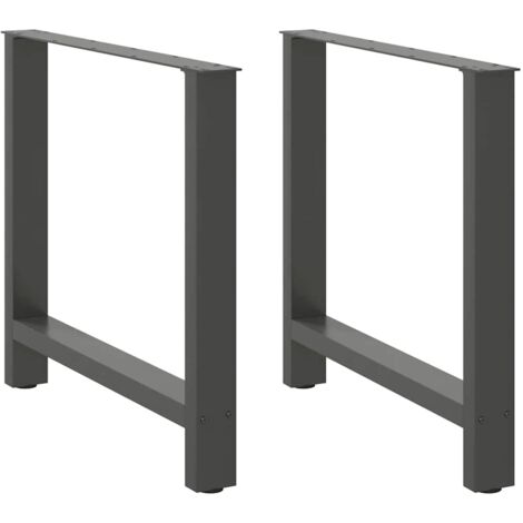 vidaXL Gambe per tavolo da pranzo antracite 2 pz 70x(72-73) cm in acciaio