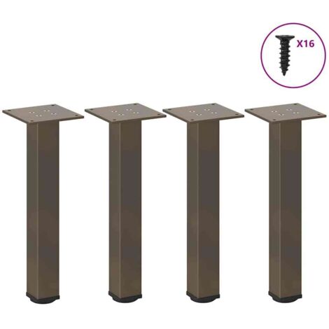 vidaXL Gambe per Tavolino da Caffè 4 pz Acciaio Naturale 30-32 cm Acciaio