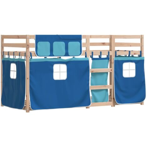 vidaXL Letto a Castello senza Materasso Blu 75x190 cm Massello Pino
