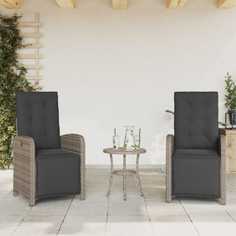 vidaXL Sedie da Giardino Reclinabili 2 pz con Poggiapiedi Polyrattan