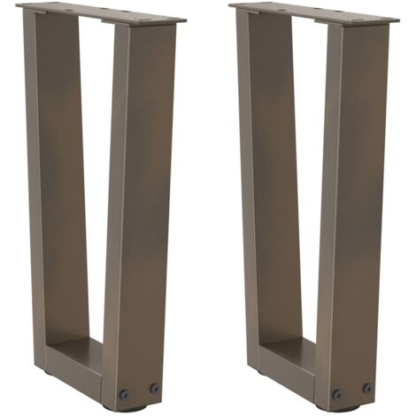 vidaXL Gambe per Tavolino da Caffè a Forma di V 2 pz Acciaio Naturale 38x(42-43,3) cm Acciaio