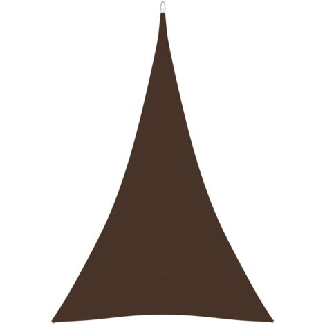 vidaXL Parasole a Vela Oxford Triangolare 5x7x7 m Marrone (1/8)