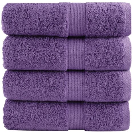 vidaXL Asciugamani Premium SOLUND 4 pz Viola 30x30 cm 600 g/m²