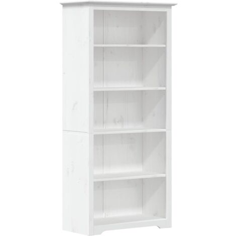 vidaXL Libreria BODO 5 Ripiani 82x40x173 cm Legno Massello Pino Bianco (1/5)