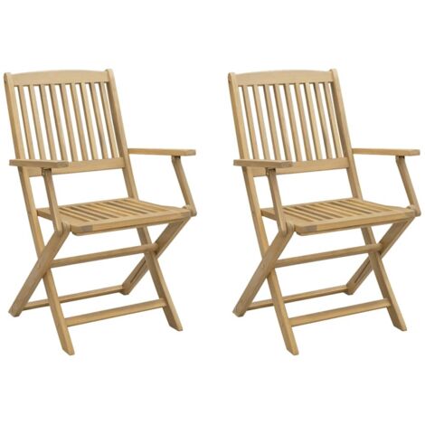 vidaXL Sedie Giardino Pieghevoli 2 pz 58x54,5x90 cm Massello Acacia