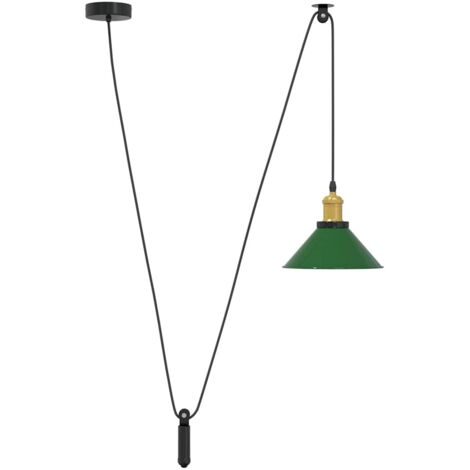 vidaXL Lampada a Sospensione Regolabile E27 Verde Lucido Ø22cm Metallo