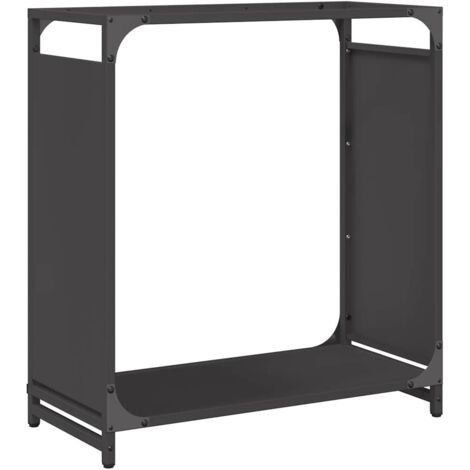 vidaXL Rastrelliera per Legna da Ardere Nera 60x28x65 cm