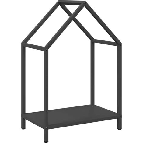 vidaXL Rastrelliera per Legna da Ardere Nera 40x25x60 cm