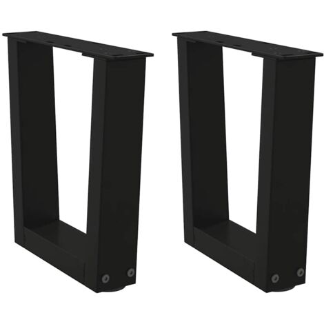 vidaXL Gambe per Tavolino da Caffè a Forma di V 2 pz Nere 30x(30-31,3) cm Acciaio