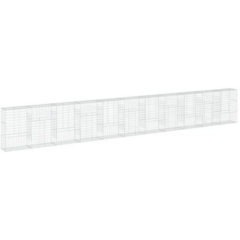 vidaXL Cesto Gabbione con Copertura 1100x50x150 cm in Ferro Zincato