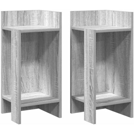 vidaXL Tavolini Laterali 2 pz con Ripiano Grigio Sonoma 25,5x27x60 cm