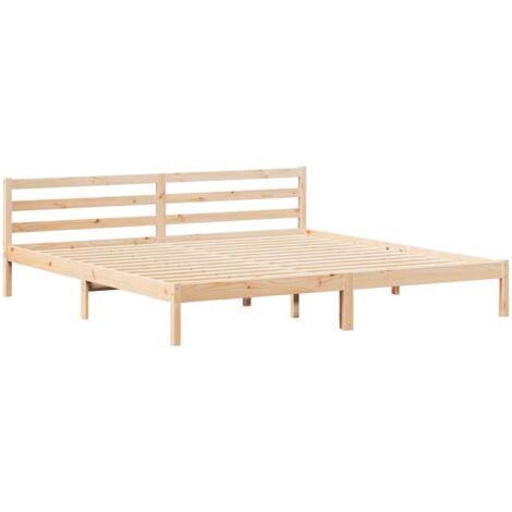 vidaXL Struttura per Letto Marrone 220 x 200 cm Legno di pino massello (1/5)