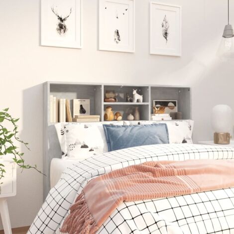 vidaXL Testiera con Contenitore Grigio Cemento 120x19x103,5 cm