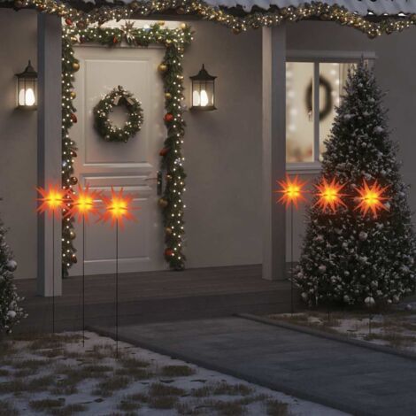 vidaXL Luci di Natale con Picchi e LED 3 pz Pieghevoli Rosse 35 cm (1/5)