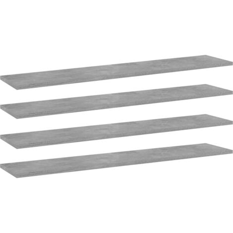 vidaXL Ripiani Libreria 4pz Grigio Cemento 100x20x1,5cm Multistrato